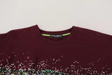 Bordeaux D&G Print Round Neck Cotton T-shirt