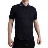 Navy Blue Collared Short Sleeve Polo T-shirt