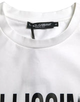 White Bellissima Cotton Crew Neck T-shirt