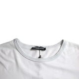 White Cotton Round Neck Short Sleeve T-shirt