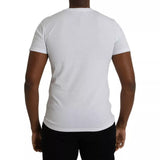 White Logo Cotton Crew Neck Short Sleeves T-shirt