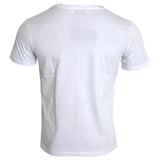 White Logo Print Cotton Crew Neck Mens Top T-shirt