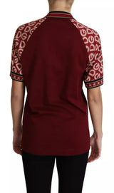 Maroon DG Mania Print Crew Neck T-shirt Top