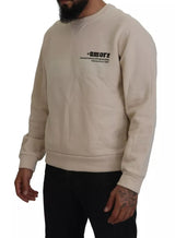 Beige Amore Cotton Crew Neck Pullover Sweater