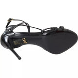 Black Bellucci Leather Heels Sandals Shoes