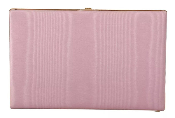 Pink Silk Gold Frame Clutch Evening Party Purse Bag