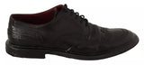 Black Leather Brogue Oxford Dress Shoes