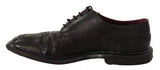 Black Leather Brogue Oxford Dress Shoes