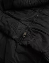 Black Nylon Hooded Parka Coat Winter Jacket