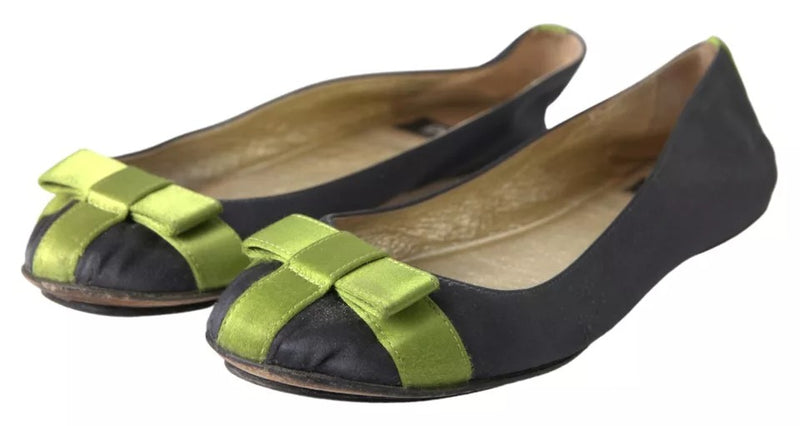 Black Green Loafers Ballerina Flats Shoes