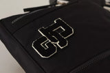 Black Nylon Leather DG Logo Patch Messenger Cross Body Bag