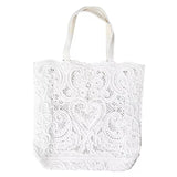 White Cordonetto Lace Beatrice Tote Bag