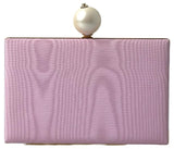 Pink Silk Gold Frame Clutch Evening Party Purse Bag