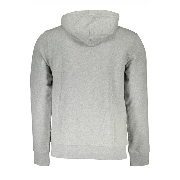 Erhöhter grauer Baumwoll -Hoodie mit Logodruck