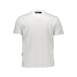 T-shirt en coton blanc élevé avec des détails de signature