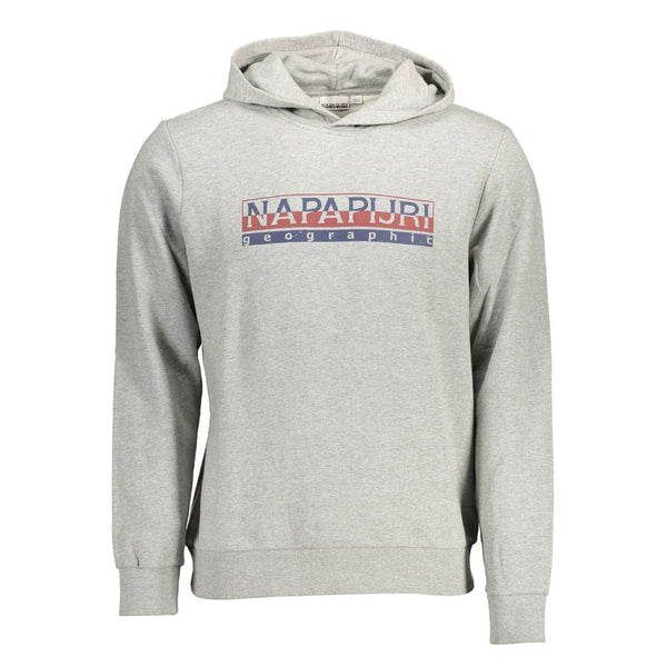 Elevated Gray Cotton Hooded Sweatshirt