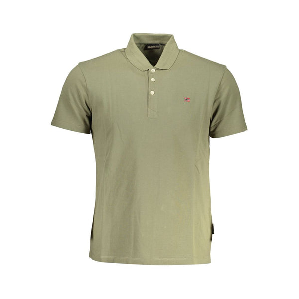 Polo vert classique avec broderie élégante