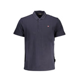 Chic Blue Cotton Polo mit emblematischen Details