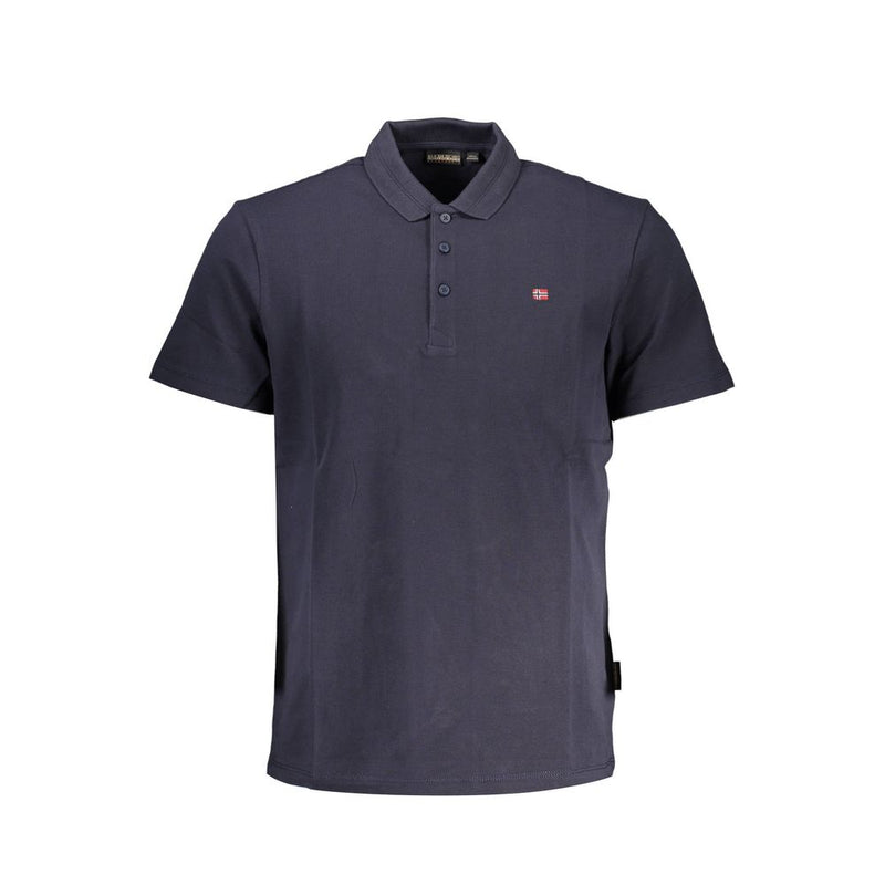 Polo en coton bleu chic avec un détail emblématique