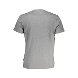 Sticked Logo Grey Cotton T-Shirt