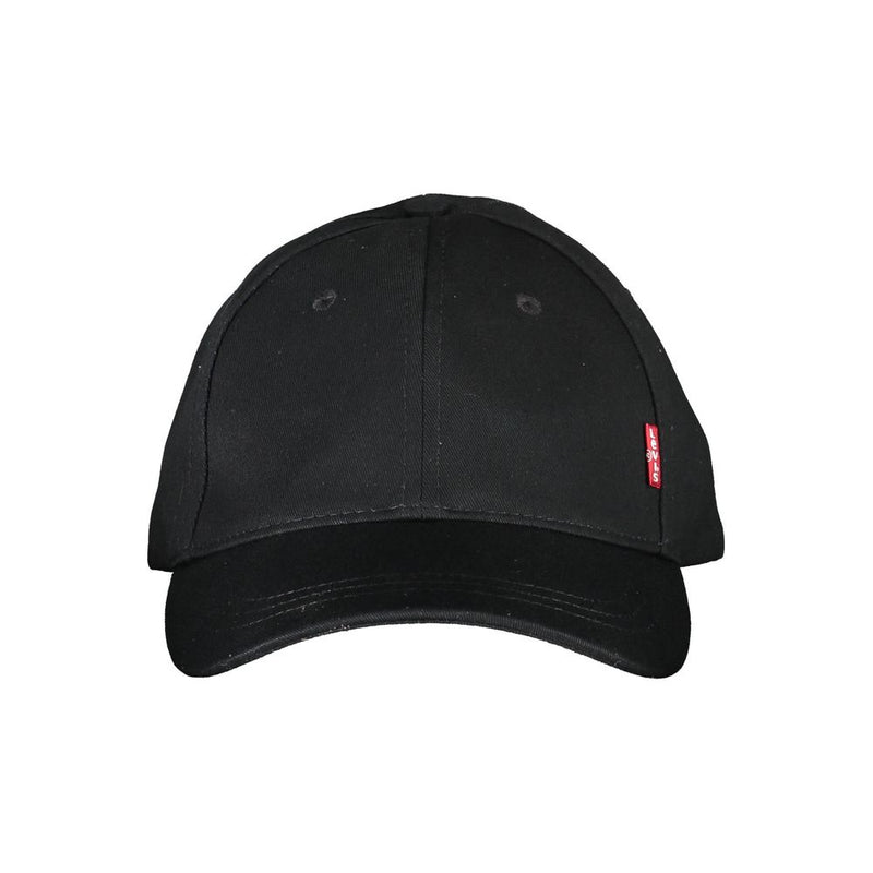 Elegante cappuccio di cotone nero con visiera logo