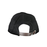 Elegante gorra de algodón negro con visera de logotipo