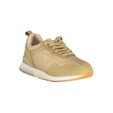 Contrast Lace-Up Sports Sneakers in Beige