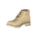 Botas con cordones beige con detalles de contraste