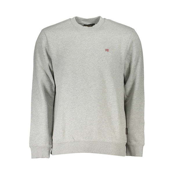 Sudadera de vellón de cuello gris de la tripulación gris