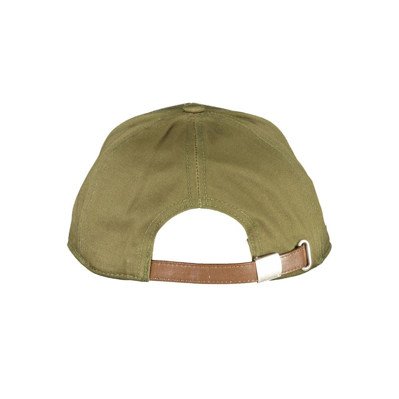 Elegant Embroidered Green Cotton Visor Hat