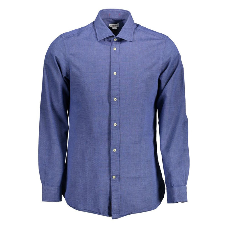 Camicia in abito di cotone in forma slim con ricamo