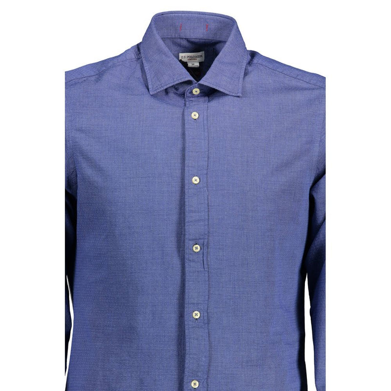 Camicia in abito di cotone in forma slim con ricamo