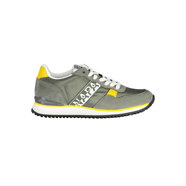 Sneaker chic green lace-up con dettaglio del logo