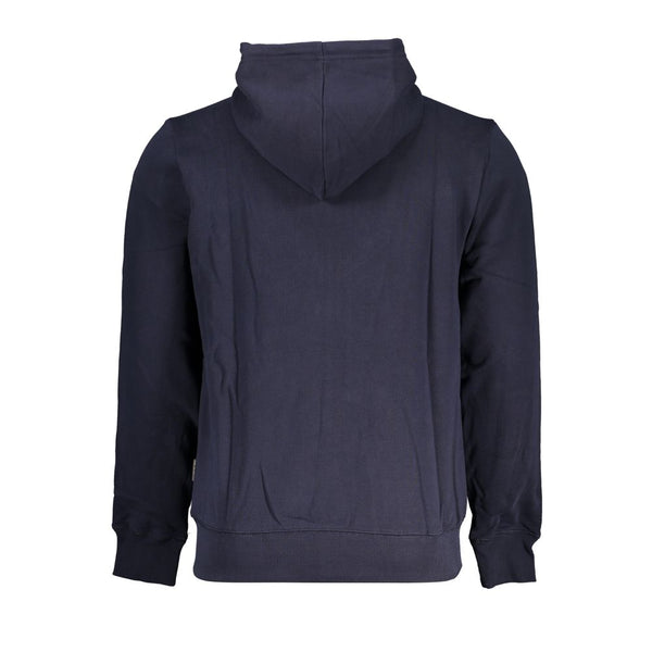 Klassisches blaues Kapuzen -Sweatshirt mit Stickerei