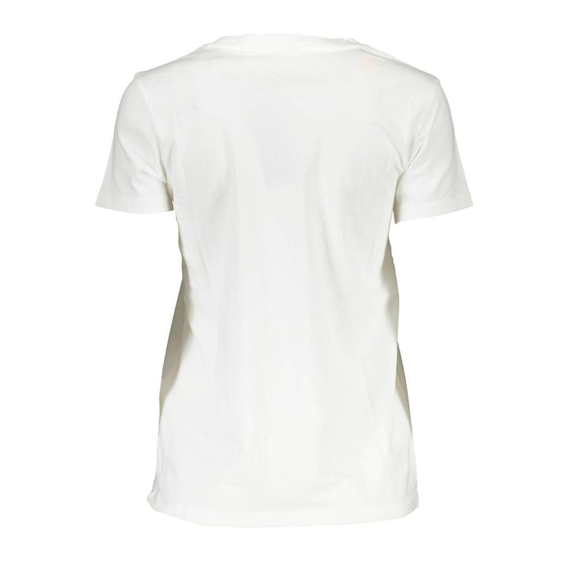 Tee logo di cotone bianco chic