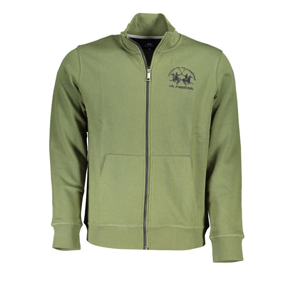 Sweat à toison zippé vert classique