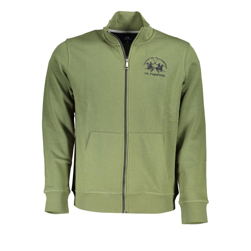 Classic Green Zippered Fleece Sweatshirt