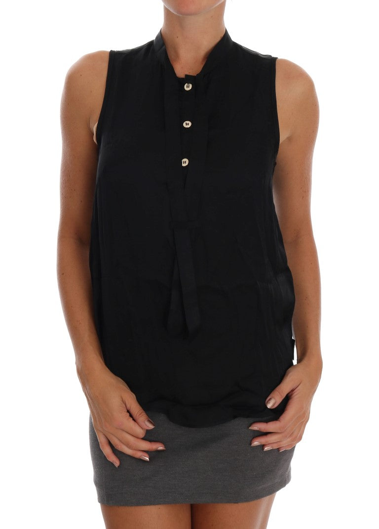 Chemise de chemise noire sans manches