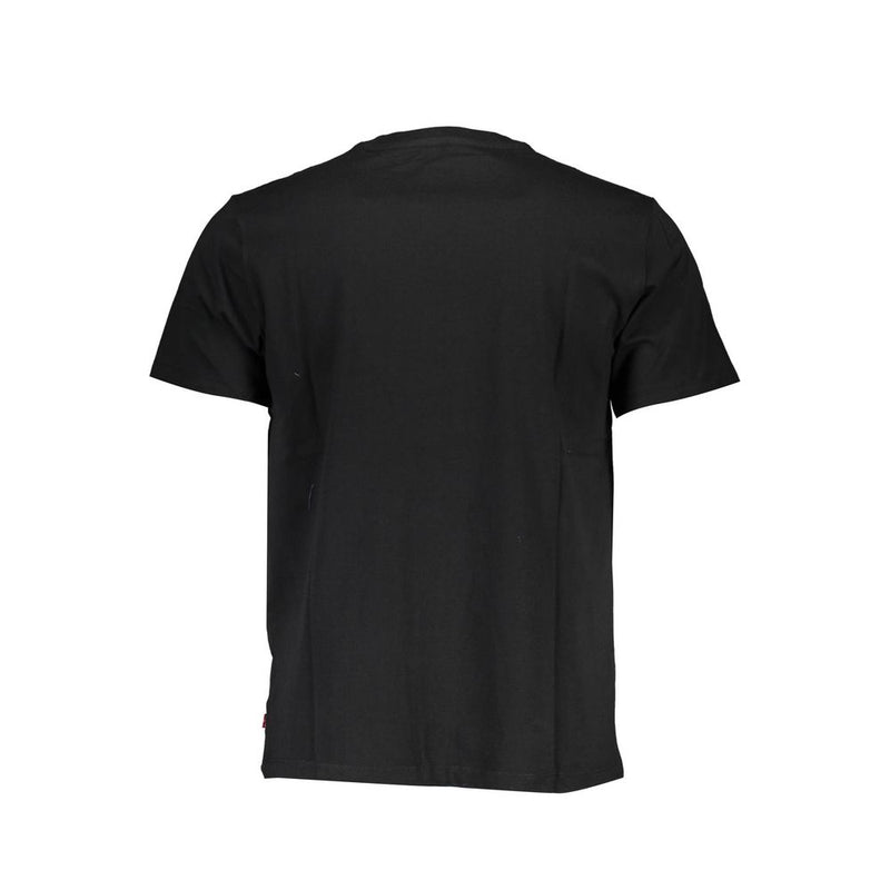 T-shirt de cou de l'équipage en coton noir élégant