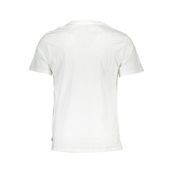 T-shirt de coton à col à l'équipage blanc croustillant avec imprimé logo