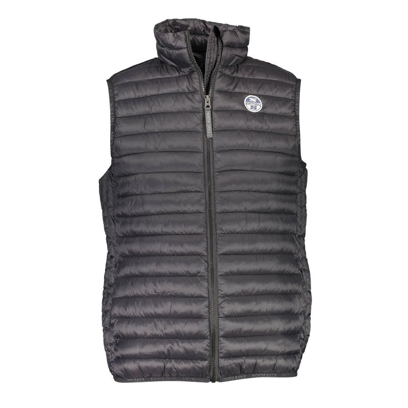 Schlanke ärmellose schwarze Jacke