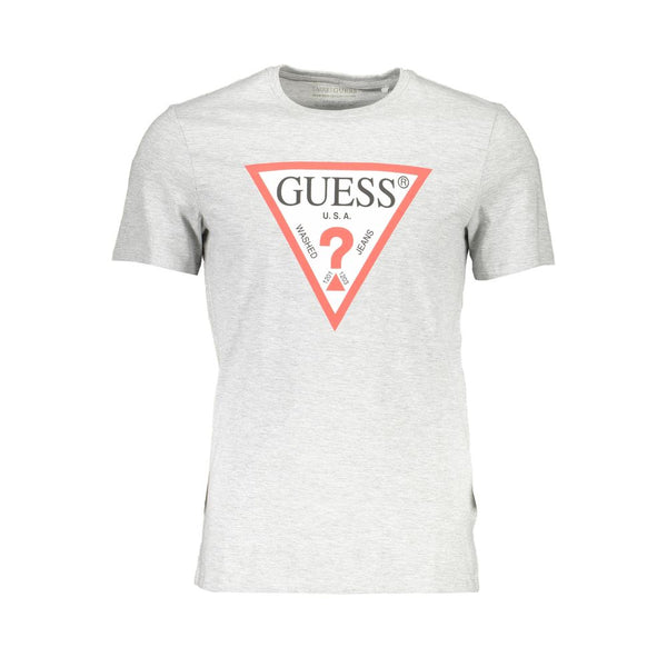 Chic Grey Slim Fit Logo Tee