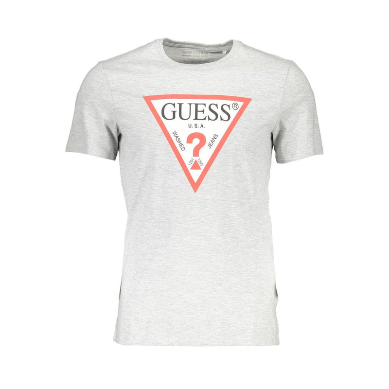 Chic Gray Slim Fit Logo Tee