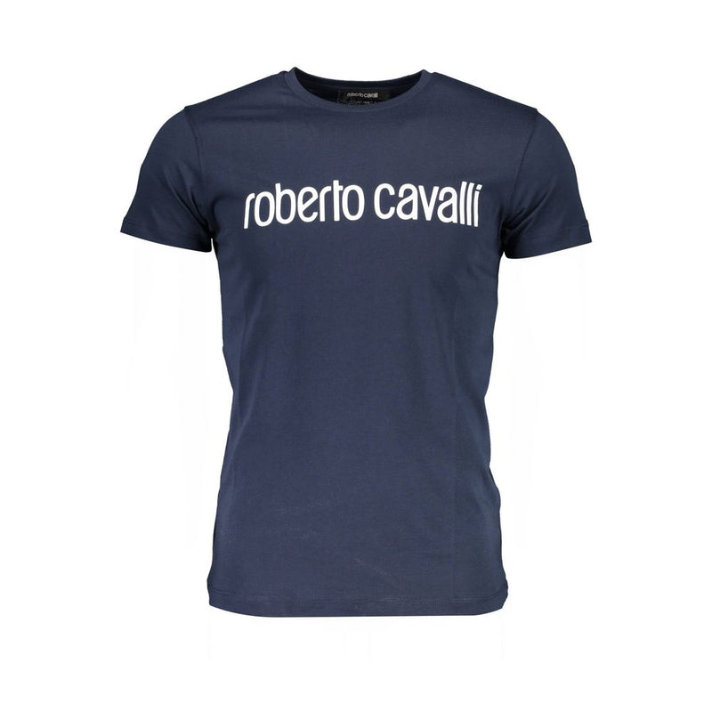 T-shirt imprimé de cou d'élégant - bleu d'été