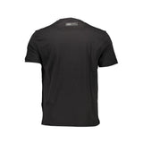 Sleek Black Cotton Crew Neck Tee with Logo