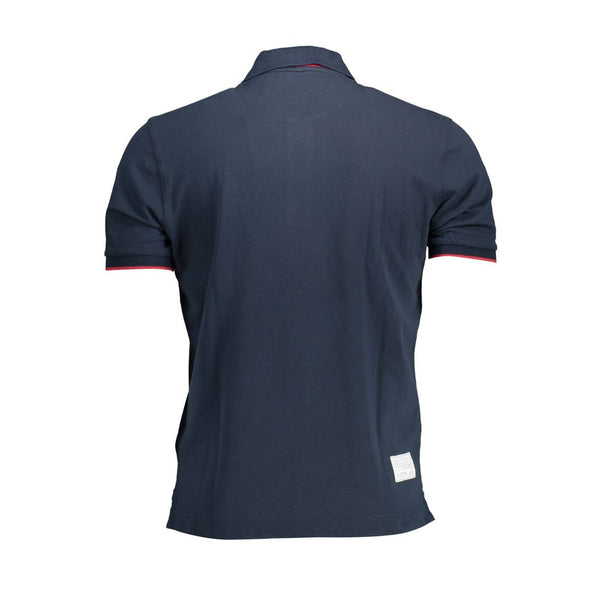 Camisa de polo azul elegante con bordados elegantes