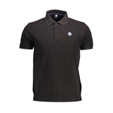 Elegantes kurzärmeliges schwarzes Poloshirt