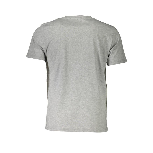 Camiseta de algodón gris elegante con estampado icónico