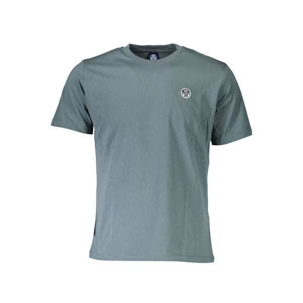 Chic Green Round Neck Tee με λεπτομέρειες λογότυπου