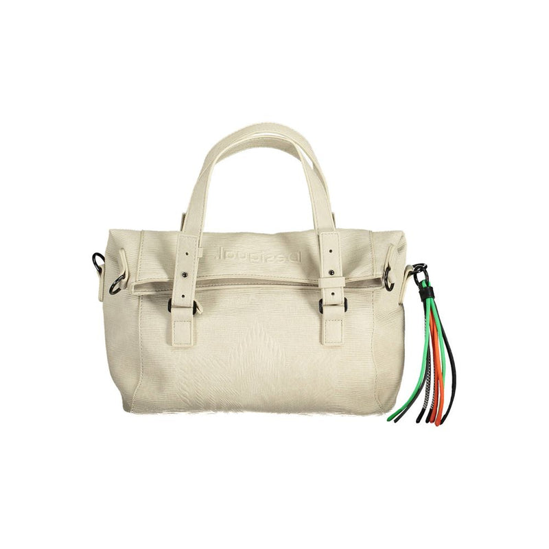 Chic White Contrasting Detail Handtasche